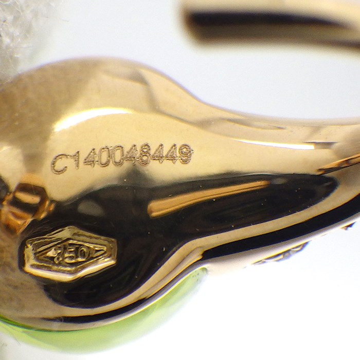 ポメラート Pomellato ピアス マーマノンマーマ ラウンド カボションカット ペリドット パヴェ ダイヤモンド K18PG ※片方のみ 【中古】