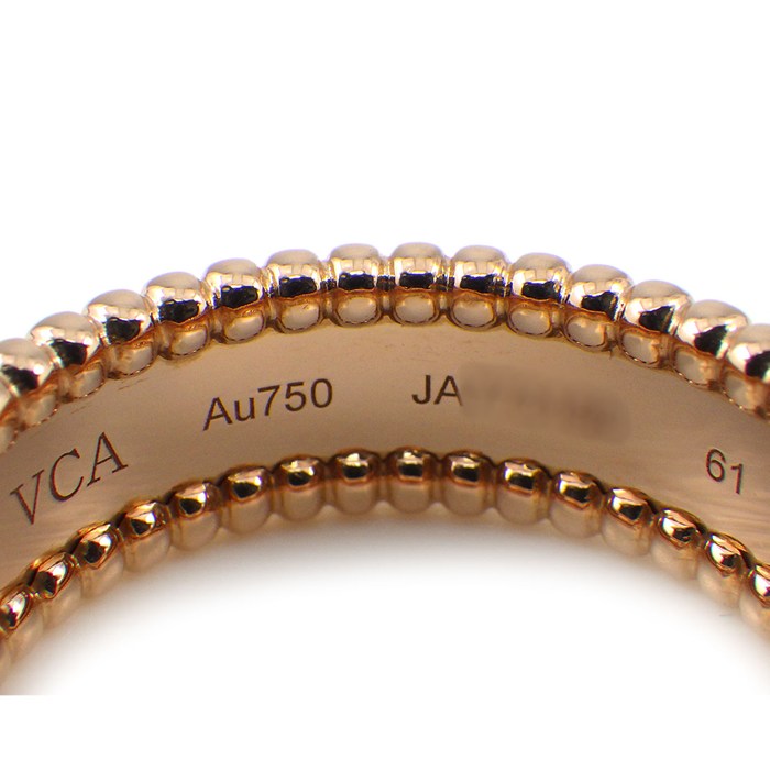 ヴァンクリーフ＆アーペル Van Cleef & Arpels リング ペルレ シニアチュール VCARN32400 ロゴ K18PG 20.5号 / #61 【中古】