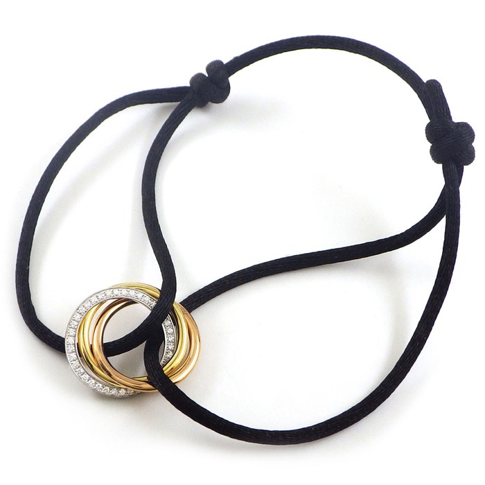 カルティエ Cartier ブレスレット トリニティ トリプル サークル スリーカラー ダイヤモンド K18PG K18WG K18YG 【中古】