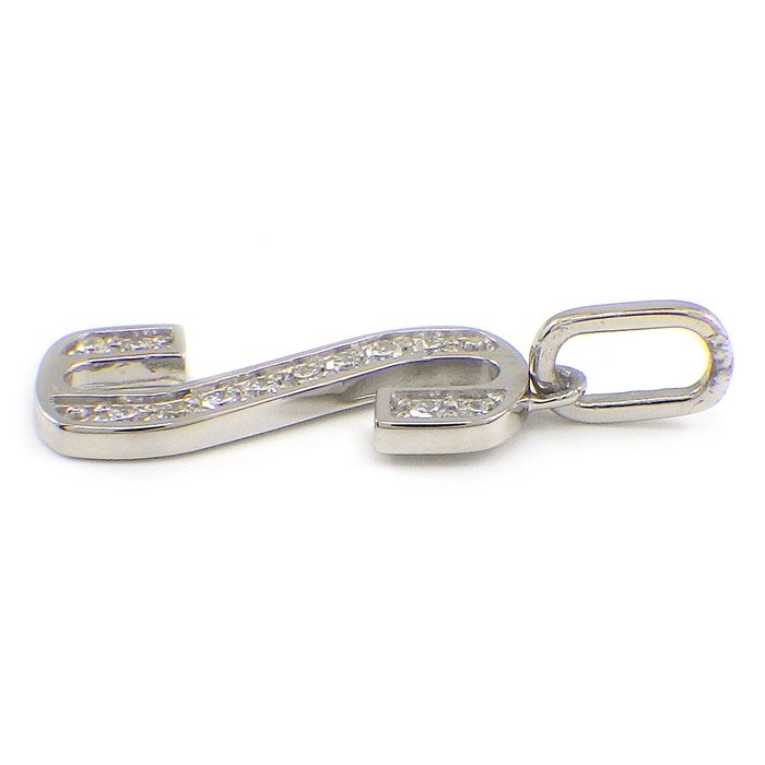 【ダイヤモンド】 ペンダントトップ アルファベット モチーフ イニシャル S ダイヤモンド 計0.11ct PT900