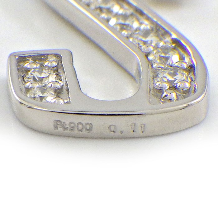 【ダイヤモンド】 ペンダントトップ アルファベット モチーフ イニシャル S ダイヤモンド 計0.11ct PT900