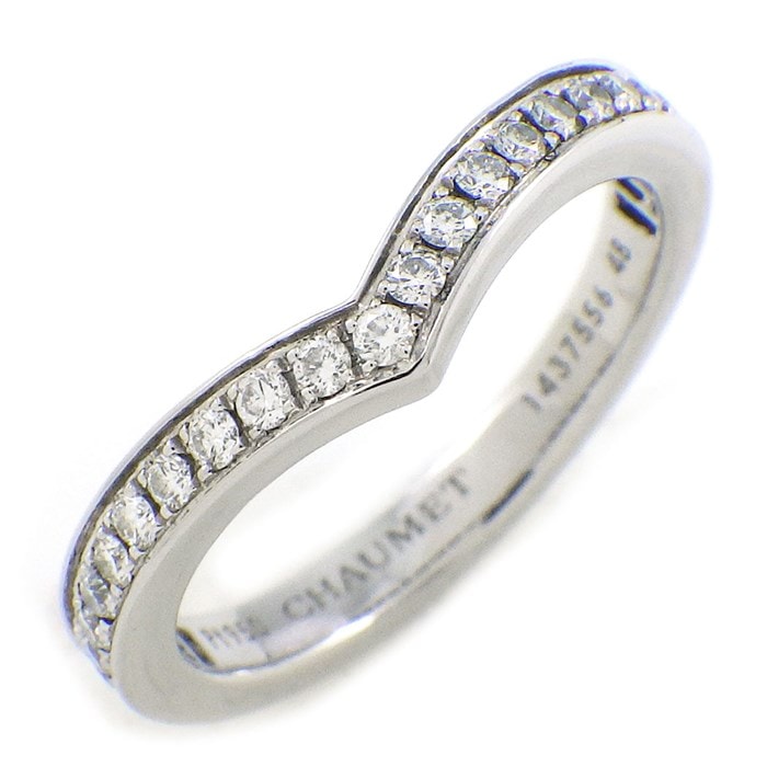 ショーメ Chaumet リング ジョゼフィーヌ エグレット 082554 ハーフ エタニティ 27ポイント ダイヤモンド 計0.23ct PT950 8号 / #48 【箱・保付き】 【中古】