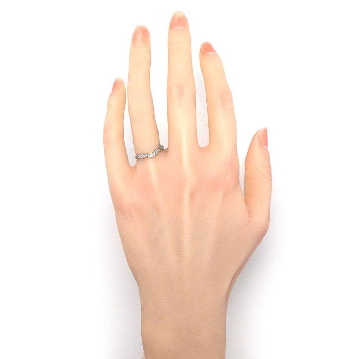 ショーメ Chaumet リング ジョゼフィーヌ エグレット 082554 ハーフ エタニティ 27ポイント ダイヤモンド 計0.23ct PT950 8号 / #48 【箱・保付き】 【中古】