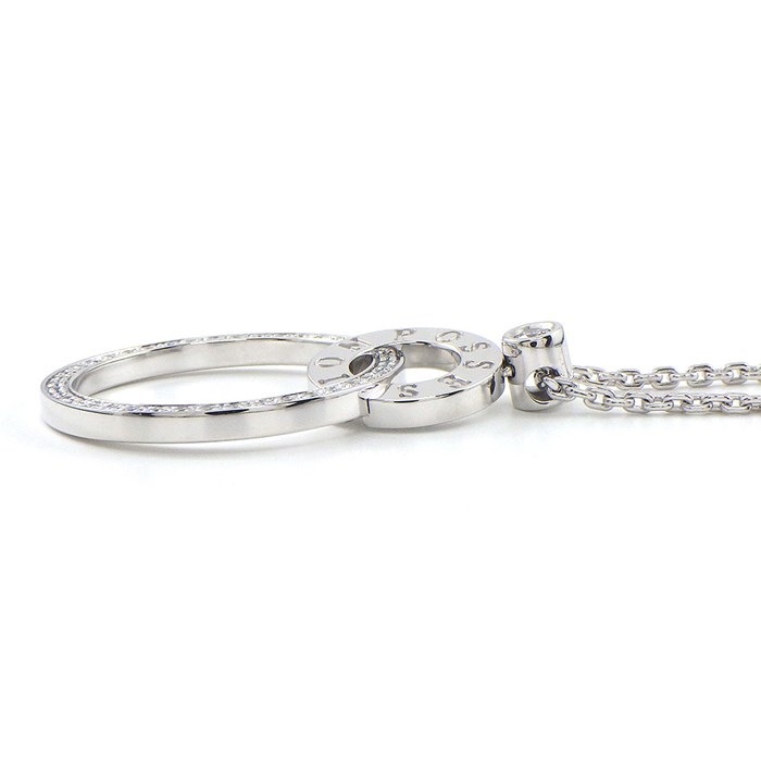 ピアジェ PIAGET ネックレス ポセション G33PX270 ダブル リンク サークル パヴェ 41ポイント ダイヤモンド 0.27ct K18WG 【中古】