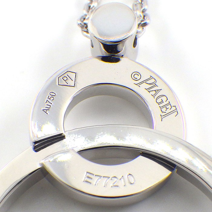 ピアジェ PIAGET ネックレス ポセション G33PX270 ダブル リンク サークル パヴェ 41ポイント ダイヤモンド 0.27ct K18WG 【中古】
