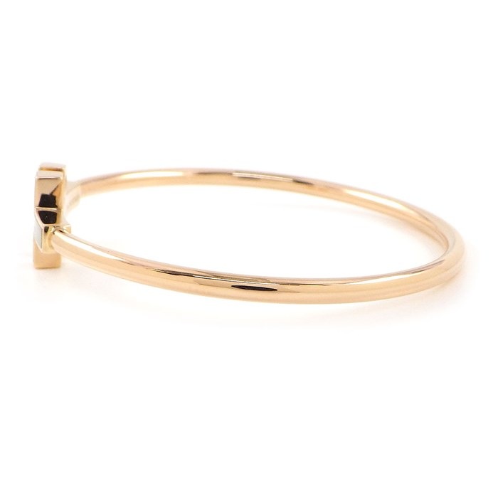 ティファニー Tiffany & Co. バングル T ワイヤー ミディアムモデル 63958301 ホワイト シェル K18PG / #S 【中古】