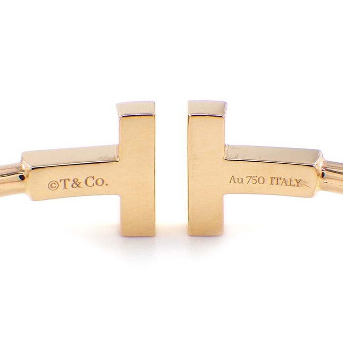 ティファニー Tiffany & Co. バングル T ワイヤー ミディアムモデル 63958301 ホワイト シェル K18PG / #S 【中古】