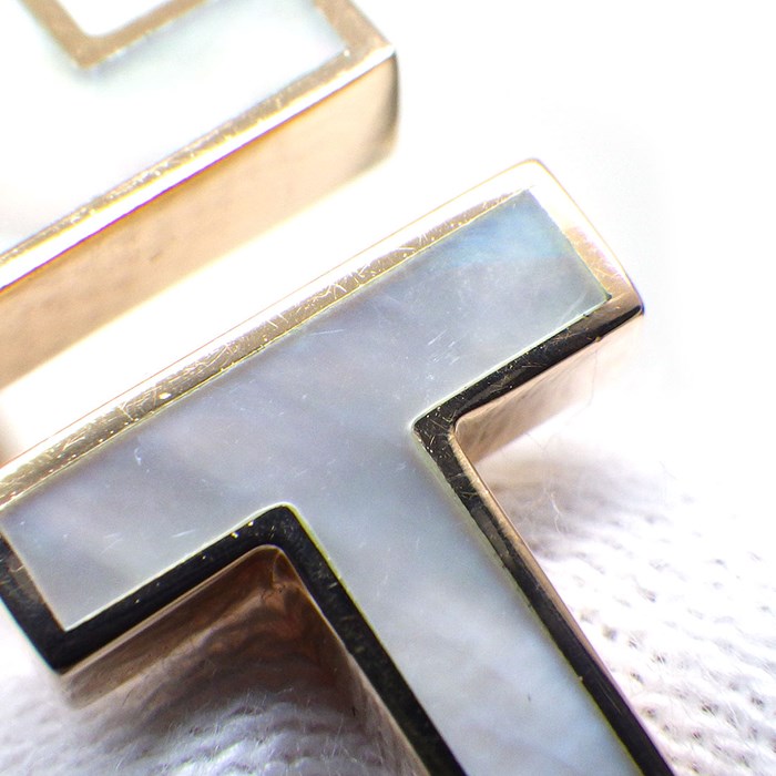 ティファニー Tiffany & Co. バングル T ワイヤー ミディアムモデル 63958301 ホワイト シェル K18PG / #S 【中古】