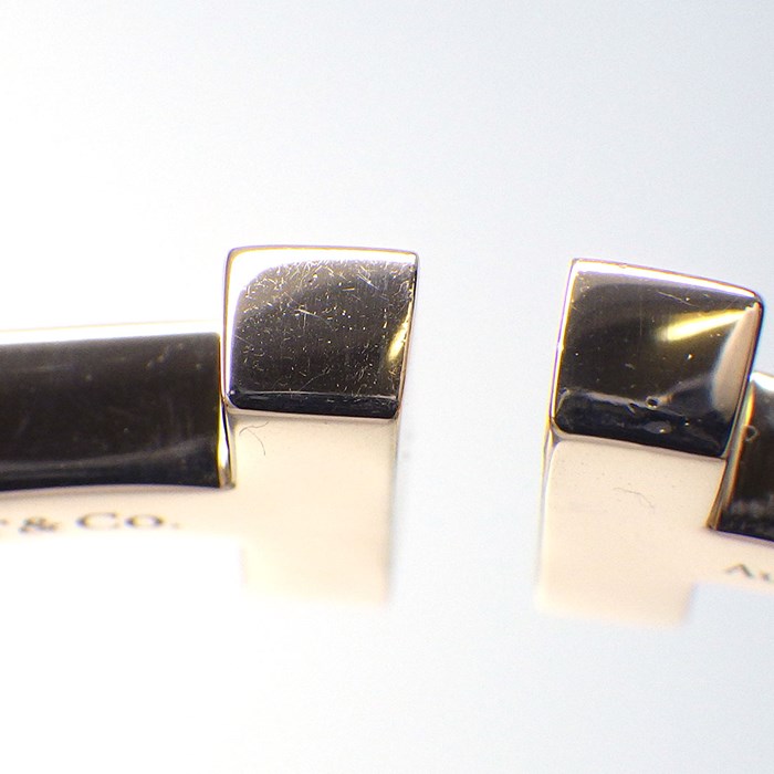 ティファニー Tiffany & Co. バングル T ワイヤー ミディアムモデル 63958301 ホワイト シェル K18PG / #S 【中古】