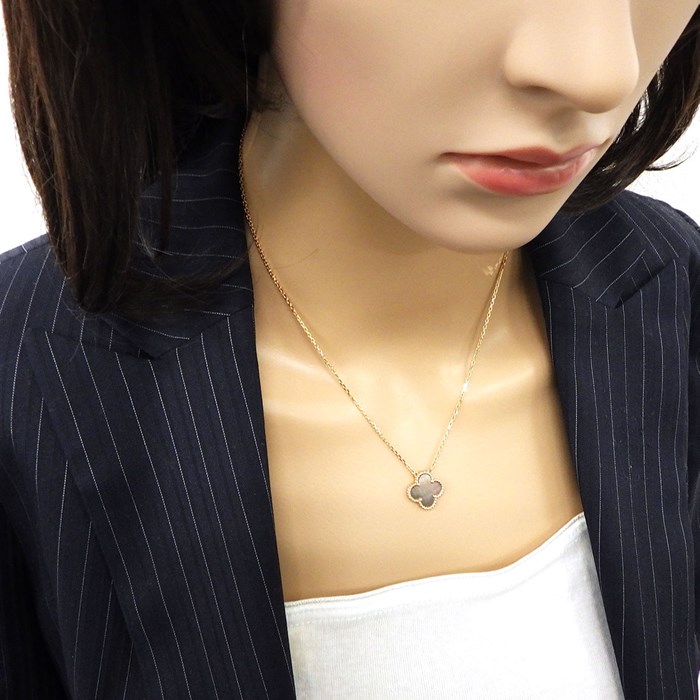 ヴァンクリーフ＆アーペル Van Cleef & Arpels ネックレス ヴィンテージアルハンブラ VCARP4KK00 グレー シェル K18PG 【中古】