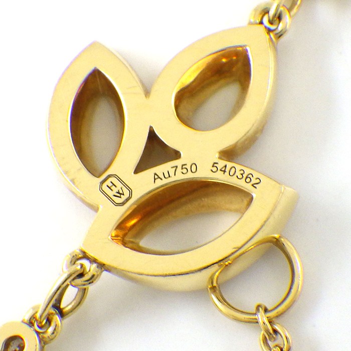 ハリーウィンストン HARRY WINSTON ブレスレット リリークラスター ミニ BRDYSM1MLC リーフ フラワー 47ポイント ダイヤモンド 計0.31ct K18YG 【中古】