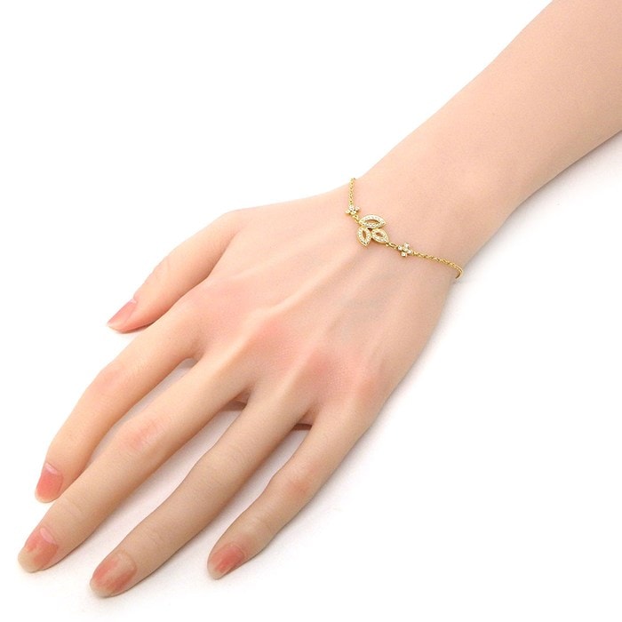 ハリーウィンストン HARRY WINSTON ブレスレット リリークラスター ミニ BRDYSM1MLC リーフ フラワー 47ポイント ダイヤモンド 計0.31ct K18YG 【中古】