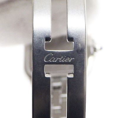 カルティエ Cartier 腕時計 パンテール ミニモデル WSPN0019 ローマ数字インデックス ブルースピネルリューズ シルバー 文字盤 SS クオーツアナログ 【箱・保付き】 【中古】 Cartier - カルティエ Cartier 腕時計 パンテール ミニモデル WSPN0019