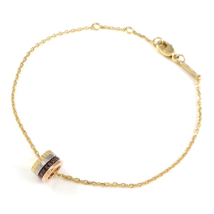 ブシュロン BOUCHERON ブレスレット キャトル クラシック XS JBT00900 スリーカラー 1ポイント ダイヤモンド 0.003ct K18PG K18WG K18YG ブラウン PVD 【中古】