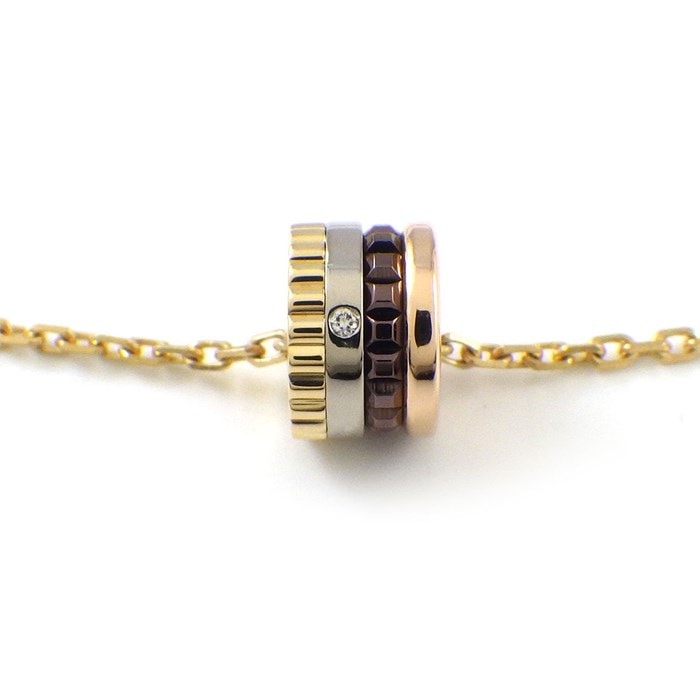 ブシュロン BOUCHERON ブレスレット キャトル クラシック XS JBT00900 スリーカラー 1ポイント ダイヤモンド 0.003ct K18PG K18WG K18YG ブラウン PVD 【中古】
