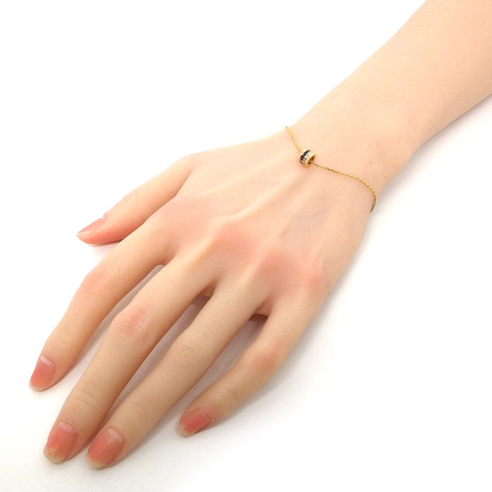 ブシュロン BOUCHERON ブレスレット キャトル クラシック XS JBT00900 スリーカラー 1ポイント ダイヤモンド 0.003ct K18PG K18WG K18YG ブラウン PVD 【中古】