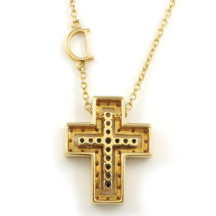 ダミアーニ DAMIANI ネックレス ベルエポック XXS 20083571 ダブル クロス パヴェ ダイヤモンド K18YG 【中古】