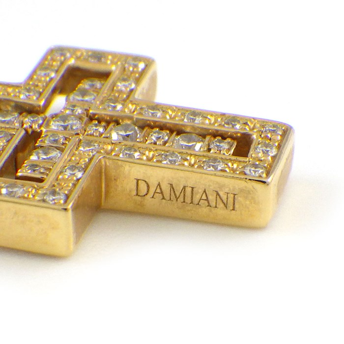 ダミアーニ DAMIANI ネックレス ベルエポック XXS 20083571 ダブル クロス パヴェ ダイヤモンド K18YG 【中古】