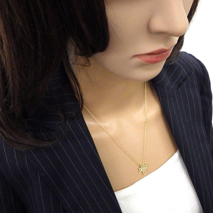ダミアーニ DAMIANI ネックレス ベルエポック XXS 20083571 ダブル クロス パヴェ ダイヤモンド K18YG 【中古】