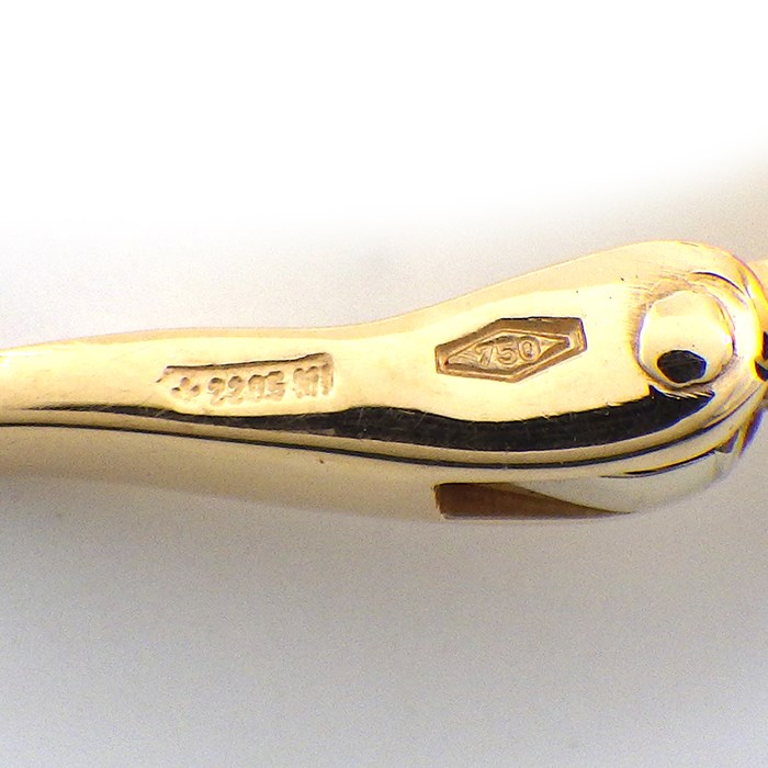 ポメラート Pomellato イヤリング カプリ スクエア クッションカット オブシディアン ブラック ダイヤモンド K18PG 黒 【中古】
