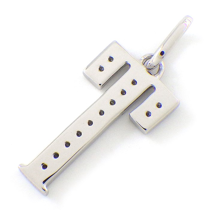 【ダイヤモンド】 ペンダントトップ アルファベット モチーフ イニシャル T ダイヤモンド 計0.11ct PT900