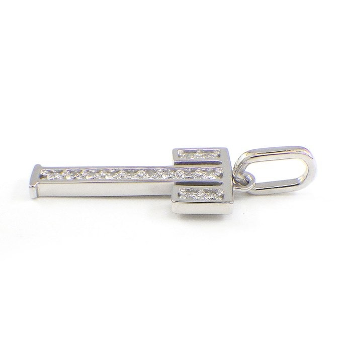 【ダイヤモンド】 ペンダントトップ アルファベット モチーフ イニシャル T ダイヤモンド 計0.11ct PT900