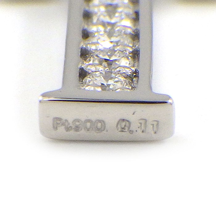 【ダイヤモンド】 ペンダントトップ アルファベット モチーフ イニシャル T ダイヤモンド 計0.11ct PT900