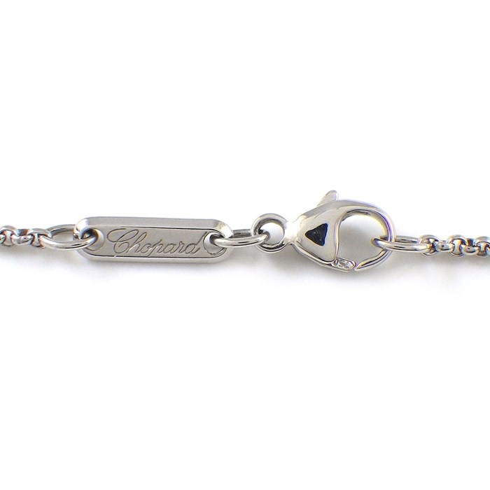ショパール Chopard ネックレス ハッピーダイヤ ムービング 3ポイント ダイヤモンド K18WG 【中古】