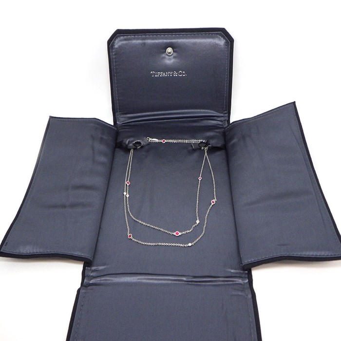 ティファニー Tiffany & Co. ロングネックレス バイザヤード スプリンクル 6ポイント ルビー 6ポイント ダイヤモンド PT950 【中古】