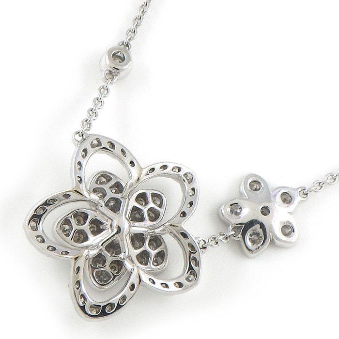 グラフ Graff GRAFF ネックレス ワイルド フラワー ダブル RGP790 パヴェ ダイヤモンド 計0.66ct K18WG 【中古】