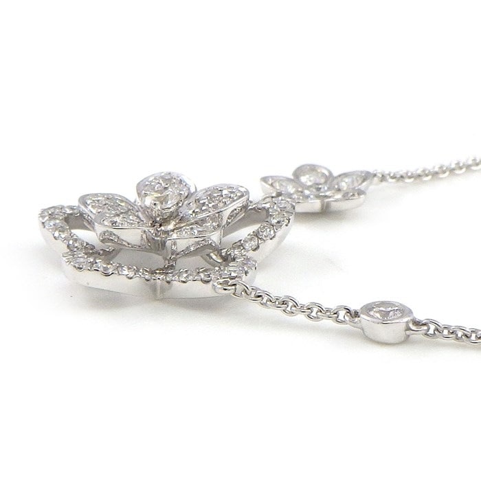 グラフ Graff GRAFF ネックレス ワイルド フラワー ダブル RGP790 パヴェ ダイヤモンド 計0.66ct K18WG 【中古】