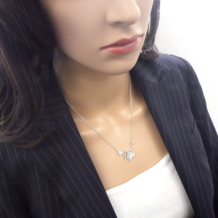 グラフ Graff GRAFF ネックレス ワイルド フラワー ダブル RGP790 パヴェ ダイヤモンド 計0.66ct K18WG 【中古】