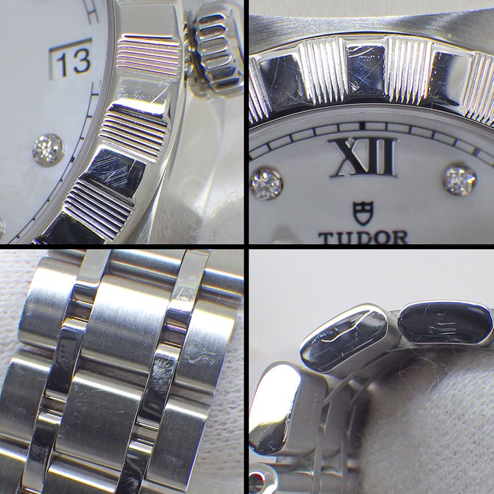 チューダー(チュードル) TUDOR 腕時計 ロイヤル 34mm M28400-0005 デイト カレンダー 8ポイント ダイヤモンド インデックス ホワイトシェル 文字盤 白 SS 自動巻き 【箱・保付き】 【中古】