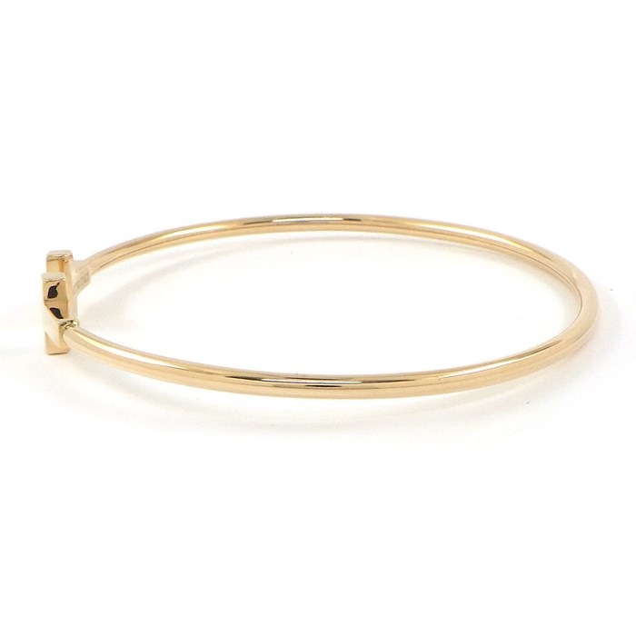 ティファニー Tiffany & Co. バングル T ワイヤー ナロー 60010744 K18PG / #S 【中古】