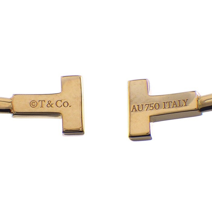 ティファニー Tiffany & Co. バングル T ワイヤー ナロー 60010744 K18PG / #S 【中古】