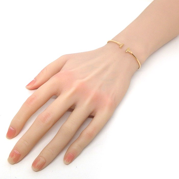 ティファニー Tiffany & Co. バングル T ワイヤー ナロー 60010744 K18PG / #S 【中古】
