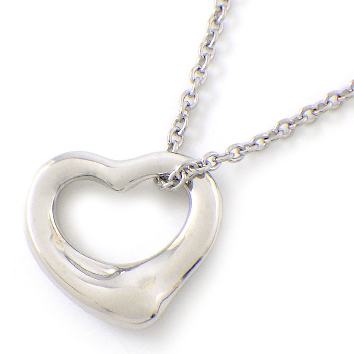 ティファニー Tiffany & Co. ネックレス オープン ハート 幅11mmモデル PT950 【中古】