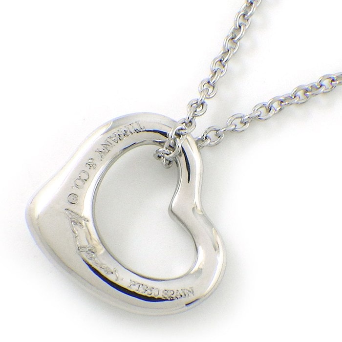 ティファニー Tiffany & Co. ネックレス オープン ハート 幅11mmモデル PT950 【中古】