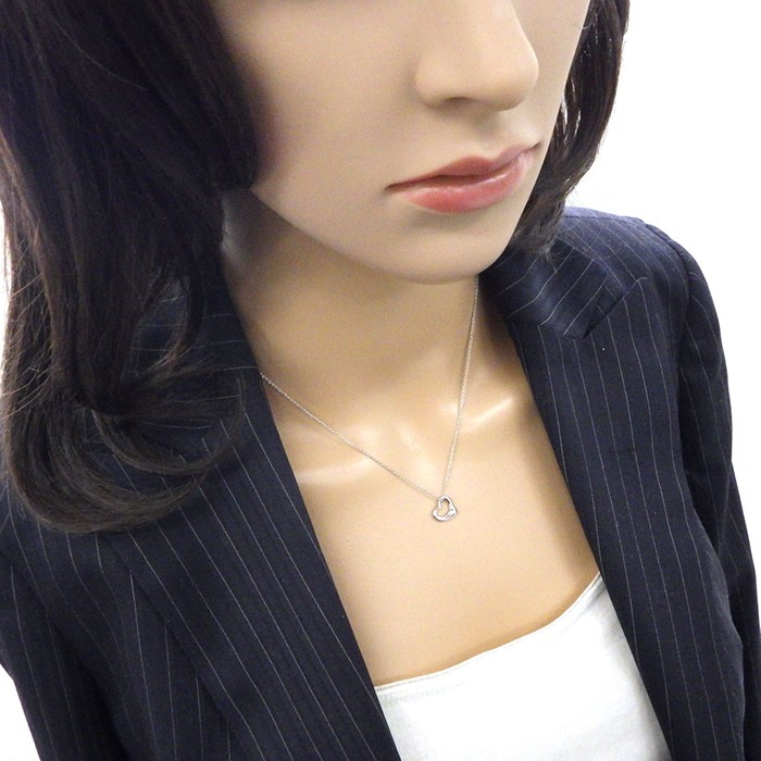 ティファニー Tiffany & Co. ネックレス オープン ハート 幅11mmモデル PT950 【中古】