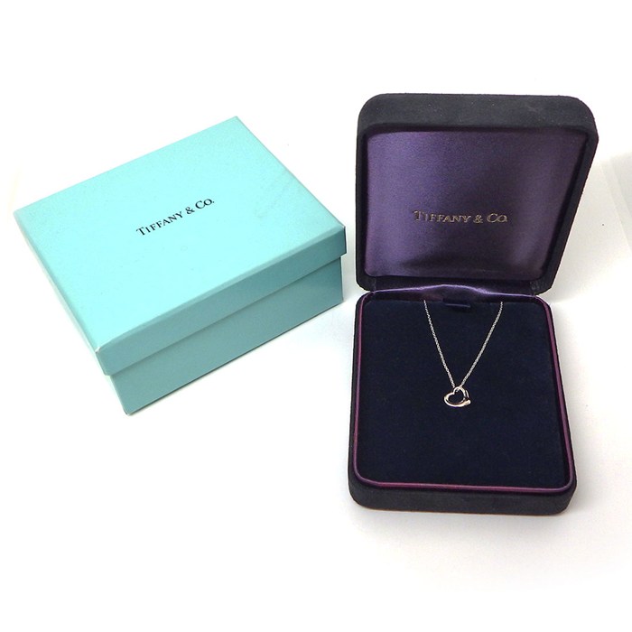 ティファニー Tiffany & Co. ネックレス オープン ハート 幅11mmモデル PT950 【中古】