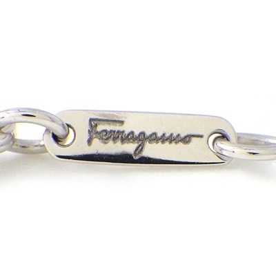 サルヴァトーレ・フェラガモ Salvatore Ferragamo ネックレス ボウ リボン モチーフ パヴェ ダイヤモンド K18WG 【中古】