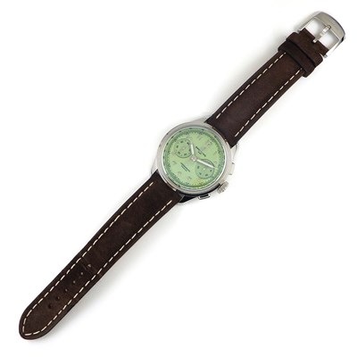 ブライトリング Breitling 腕時計 プレミエ BO9 AB0930D31L1P1 クロノグラフ スモールセコンド 裏スケ ピスタチオグリーン 文字盤 SS ブラウン 革ベルト 手巻き 【箱・保付き】 【中古】