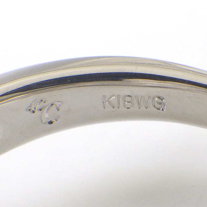 4℃ リング フラワーモチーフ アメジスト 1ポイント ダイヤモンド K18WG 12号 【中古】