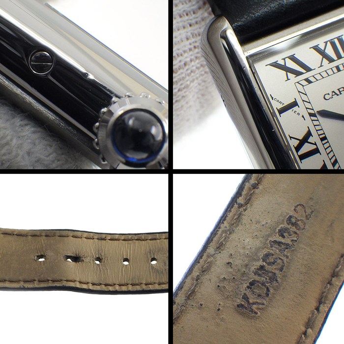 カルティエ Cartier 腕時計 タンク マスト SM WSTA0042 レクタンギュラー シルバー文字盤 ローマンインデックス 牛革ベルト SS クオーツアナログ 【中古】