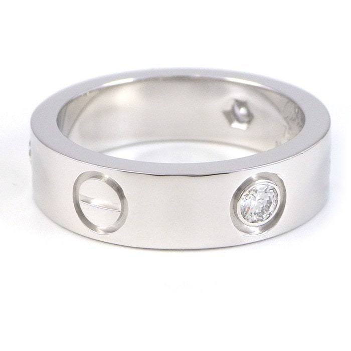 カルティエ Cartier リング ラブ クラシックモデル B4032552 3ポイント ダイヤモンド 計0.23ct K18WG 11.5号 / #52 【中古】