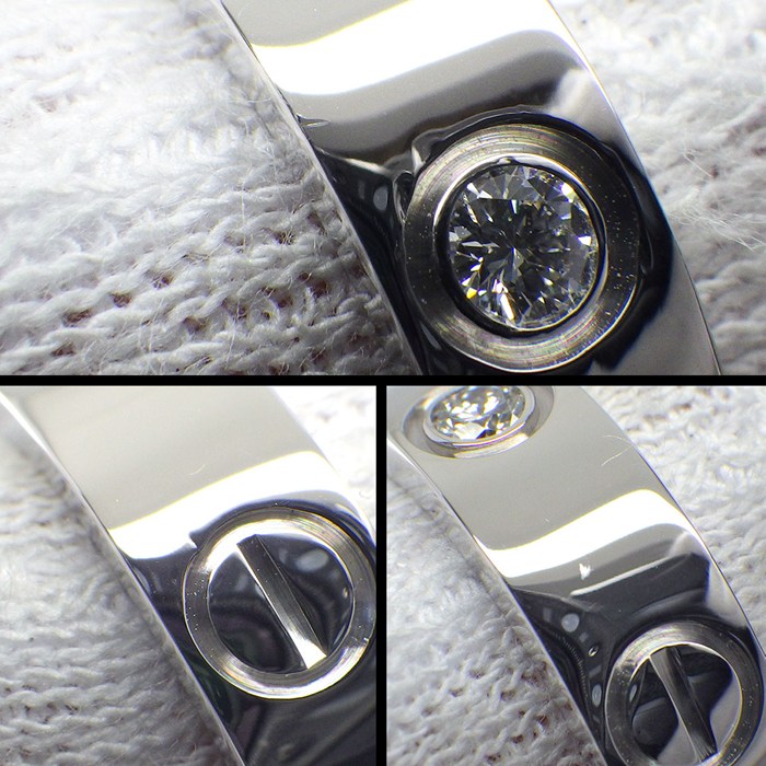 カルティエ Cartier リング ラブ クラシックモデル B4032552 3ポイント ダイヤモンド 計0.23ct K18WG 11.5号 / #52 【中古】