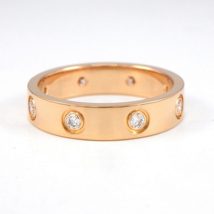 カルティエ Cartier リング ラブ スモールモデル SM B4050849 フル 8ポイント ダイヤモンド 0.19ct K18PG 9号 / #49 【中古】