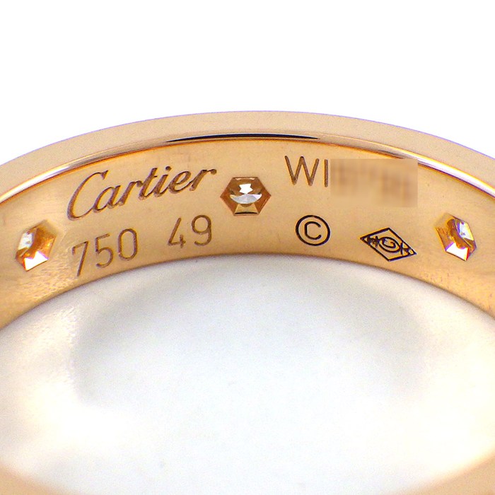 カルティエ Cartier リング ラブ スモールモデル SM B4050849 フル 8ポイント ダイヤモンド 0.19ct K18PG 9号 / #49 【中古】
