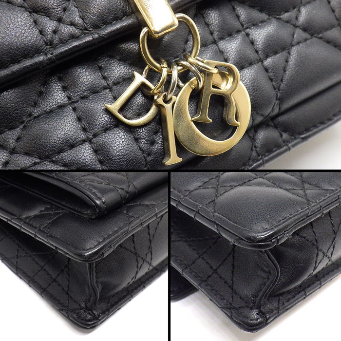 ディオール Dior ハンドバッグ ショルダーバッグ マイ ディオール S0937ONMJ_M900 ブラック カナージュ ラムスキン (羊革) 【中古】