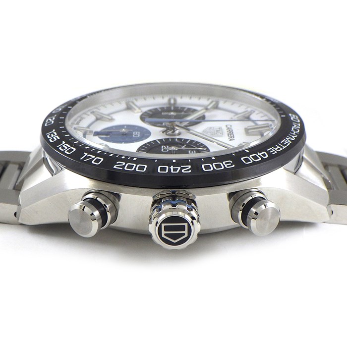 タグ・ホイヤー TAG Heuer 腕時計 カレラ クロノグラフ CBN2A1P/BA0643 スリークコラボ 100本限定モデル カレンダー クロノグラフ タキメーター スモールセコンド ホワイト 文字盤 SS 自動巻き 【箱・保付き】 【中古】